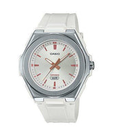 Casio, Women's Watch Analog, Silver Dial White Resin Band, LWA-300H-7EVDF